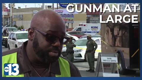 Gunman at large after bus shooting in east Las Vegas