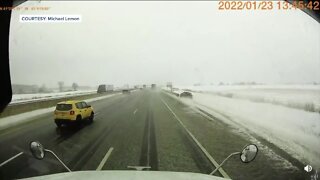 Video shows snow plow causing crash on Ohio Turnpike in Erie County