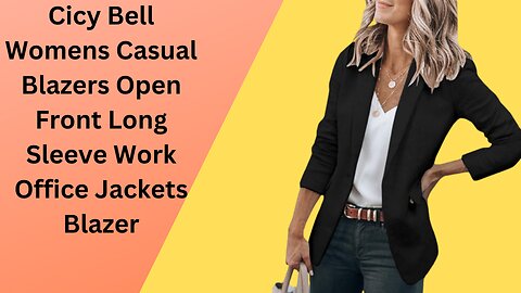 Cicy Bell Womens Casual Blazers Open Front Long Sleeve Work Office Jackets Blazer