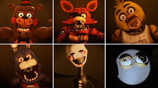 FNAF 1, 2, 3, Cardboard Jumpscares in Help Wanted 2