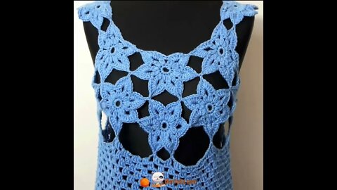 crochet flowers top written pattern in description