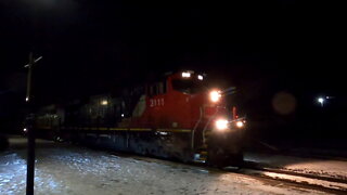 CN 3111 & CN 3948 Locomotives Westbound Manifest Train In Ontario