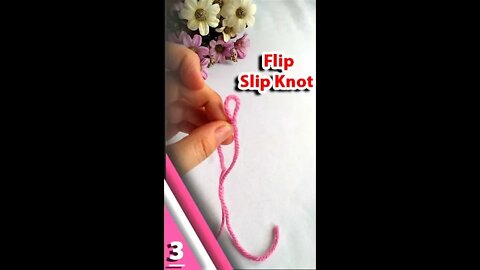 How To Make Flip Method Slip Knot - Crochet Stitches Part 3 #shorts