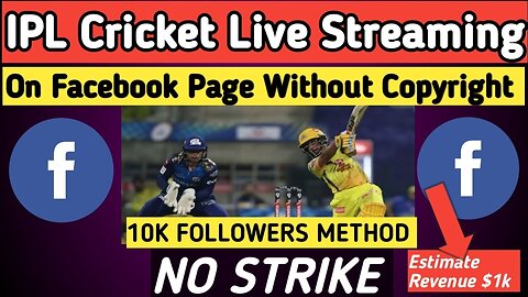 How to live stream ipl matches on Facebook page without copyright | IPL live streaming on Facebook