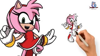 How To Draw Amy Rose Sonic - Easy Tutorial