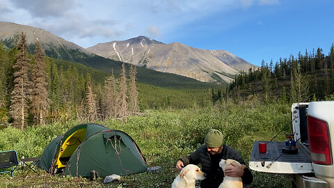 Tent camping where I shouldn't have, with my dogs. Was worth it.