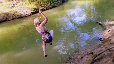 Rope Swing into a Muddy River