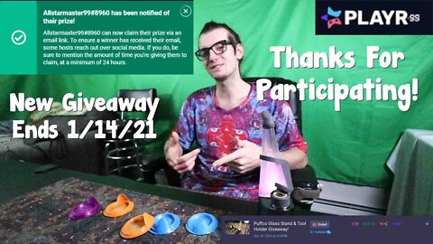 Puffco Peak Glass Stand Sweepstakes Giveaway Winner Allstarmaster99#8960 New Giveaway In Description