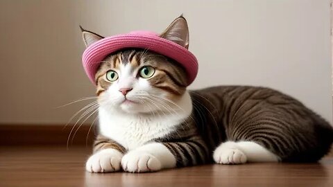 모자 쓴 귀여운 고양이 Cute Cat Wearing a Hat