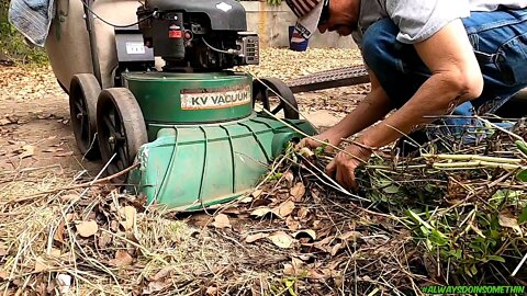 Turning leaf vacuum into something like a wood chipper