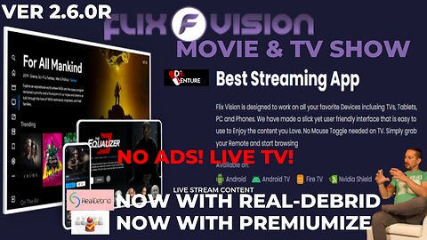 BEST FREE STREAMING Movie and TV Show APP with LIVE TV - Flix Vision 2.6.0r