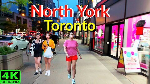 【4K】North York Toronto Yonge St At Night Canada 🇨🇦