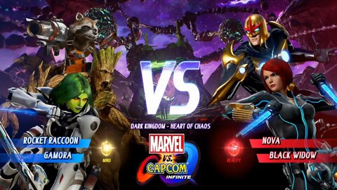 Rocket Raccoon & Gamora VS Nova & Viúva Negra Marvel vs Capcom Infinite