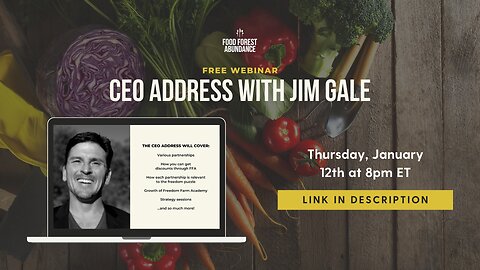 CEO Address January 12th at 8pm ET (FREE WEBINAR)