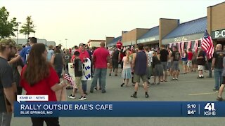 Over 100 people gather to show support for Rae's Cafe