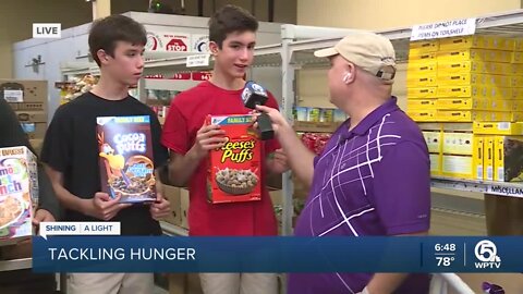 Twins raise cereal for the hungry