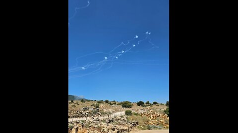 Footage posted to social media shows several Iron Dome interceptions and