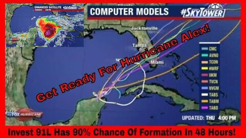 Invest 91L Has A 90% Chance Of Formation Into Alex In 48 Hours!
