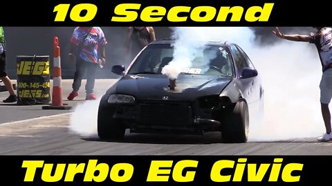 10 Second Turbo EG Civic Drag Racing | Import Face Off