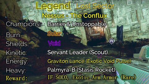 Destiny 2 Legend Lost Sector: Nessus - The Conflux 6-8-22