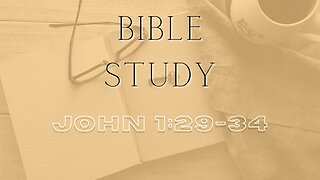 Bible Study - Gospel of John - John 1: 29-34