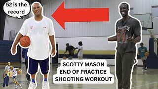 SCOTTY MASON END OF PRACTICE BASKETBALL SHOOTING WORKOUT. 52 IS THE RECORD. THIS HAPPENED.