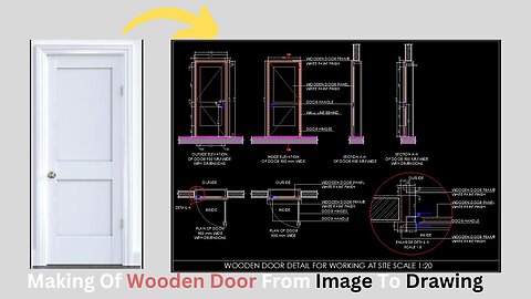 Wooden Single Door Design Autocad 2014 | Single Panel Wooden Door Design Autocad 2014