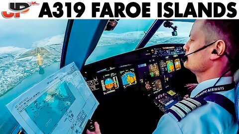 Piloting Airbus A319 into Faroe Islands | Cockpit Views