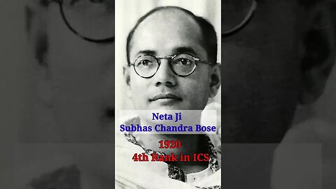 Neta Ji Subhas Chandra Bose Rank In ICS❓#shortsvideo #viral #shorts