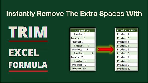 INSTANTLY REMOVE THE EXTRA SPACES WITH TRIM EXCEL FORMULA