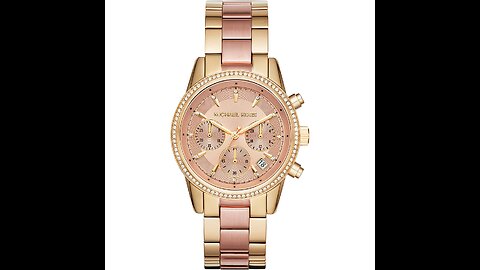 Michael Kors Women's Ritz Stainless Steel Watch With Crystal Topring