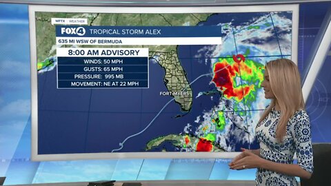Tropical system upgraded to Tropical Storm Alex