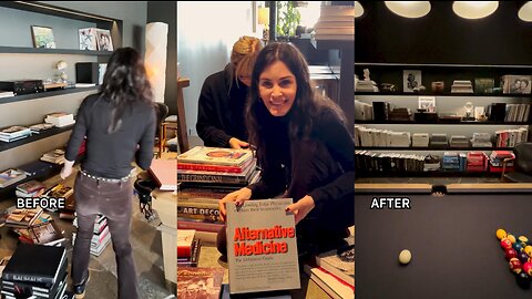 "From Cluttered to Chic: Courtney Cox's Bookshelf Organization Journey"