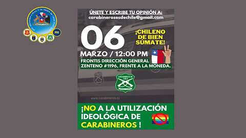 NO A LA UTILIZACIÓN IDEOLOGICA DE CARABINEROS - INVITACIÓN A MANIFESTARSE EL LUNES 6 DE MARZO