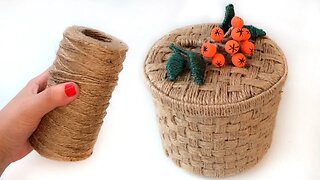 DIY Wicker basket with Jute Rope and Cardboard | Jute Rope Basket | Jute and Cardboard Craft