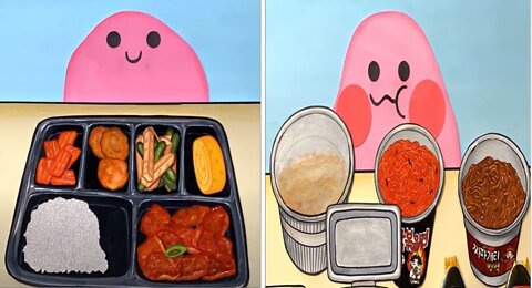 CUTE ANIMATED FOOD MUKBANG: Korean convenience store!