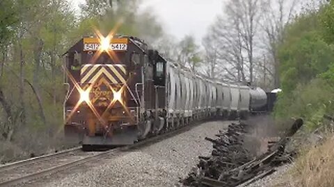Wheeling & Lake Erie Mixed Fright Train from Lodi, Ohio April 29, 2023