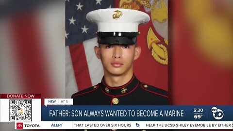Father of marine recruit who died during training says son dreamt of becoming a marine