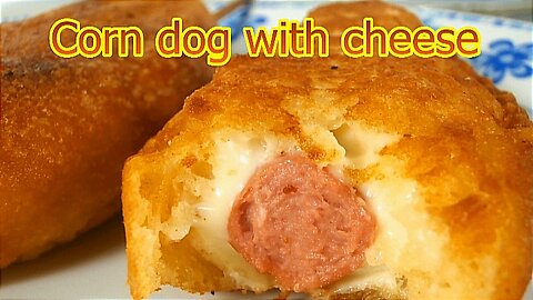 Corn dog withe chees. Easy food.😋