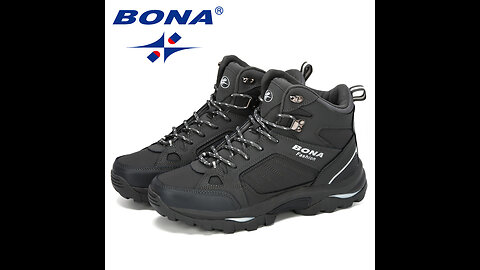 BONA Men's Anti-Skid Leather Boots for Comfortable Spring & Autumn Wear