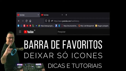 Tutorial como Deixar só os ICONES na BARRA DE FAVORITOS do Navegador FIREFOX