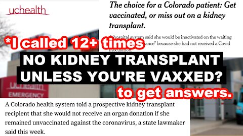 NO VAX, NO KIDNEY: UC Health Removed Patients From Transplant List Unless VAXXED! | Maryam Henein
