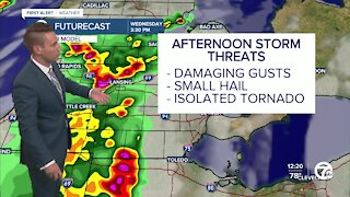 Storms possible this afternoon in metro Detroit