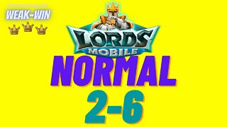 Lords Mobile: WEAK-WIN Hero Stage Normal 2-6