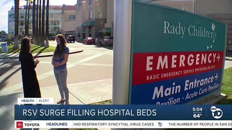 RSV surge fills Rady Children's Hospital beds, mother reacts to child's illness