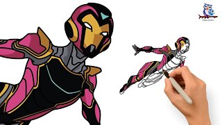 How to Draw IronHeart Riri Williams Marvel - Easy Tutorial