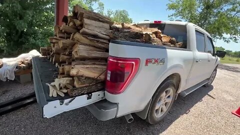 How Much Firewood Does A Truck Hold - In This Case One Half Cord - Car Fire On Highway