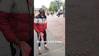 10/18/23 Day 18, Wednesday, I met Lord Vader, he was shouting at people in the street