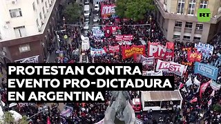 Protestan contra evento pro-dictadura en Argentina