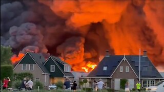 Massive Fire In Ter Aar, Netherlands